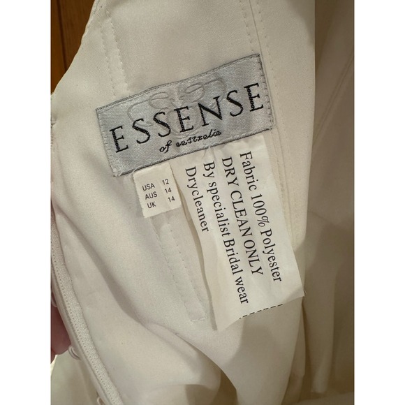 Essense of Australia Ivory Satin Ruched Strapless Wedding Dress Gown Size 12 - Picture 12 of 16